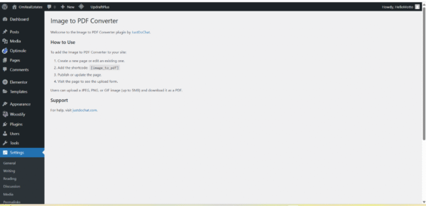 Image to PDF Converter WordPress Plugin